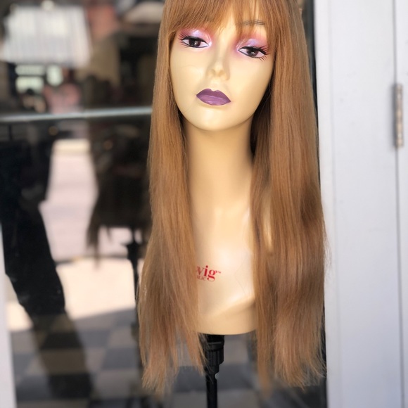 Human hair Wig Long strawberry blonde bangs 2020 - Picture 2 of 8